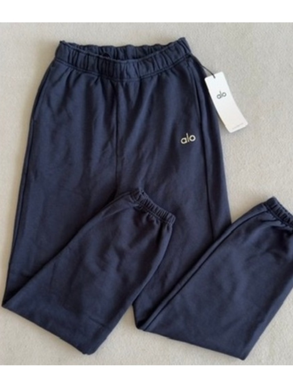 Alo Yoga Accolade Sweatpants Navy Blue Fleece Joggers Size Small